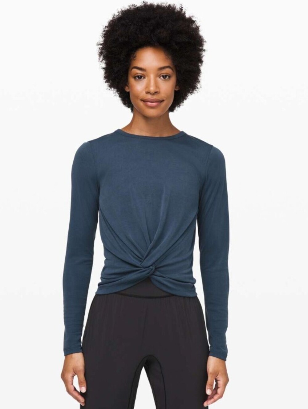 Lululemon x SoulCycle Blue Twist Front Crescent Long Sleeve Tee - Size - 8